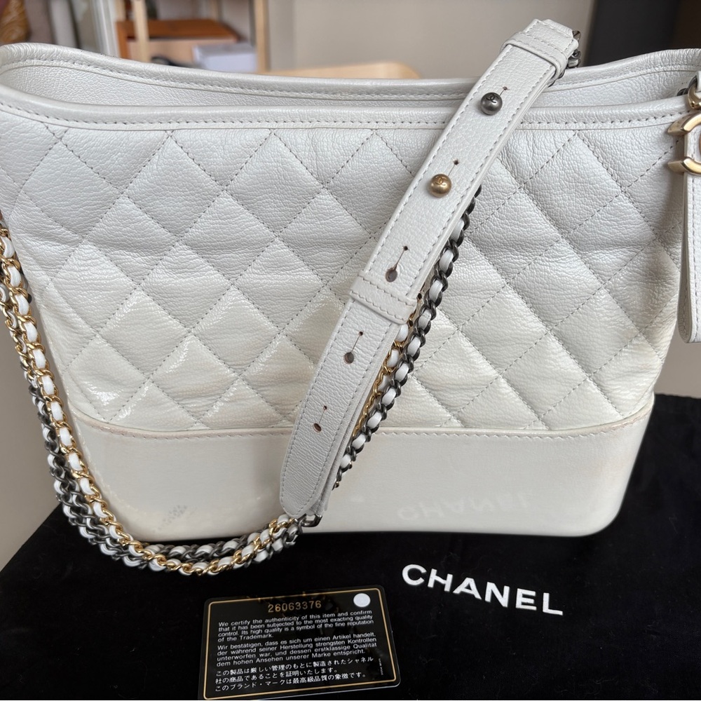 Chanel White Gabrielle hobo bag